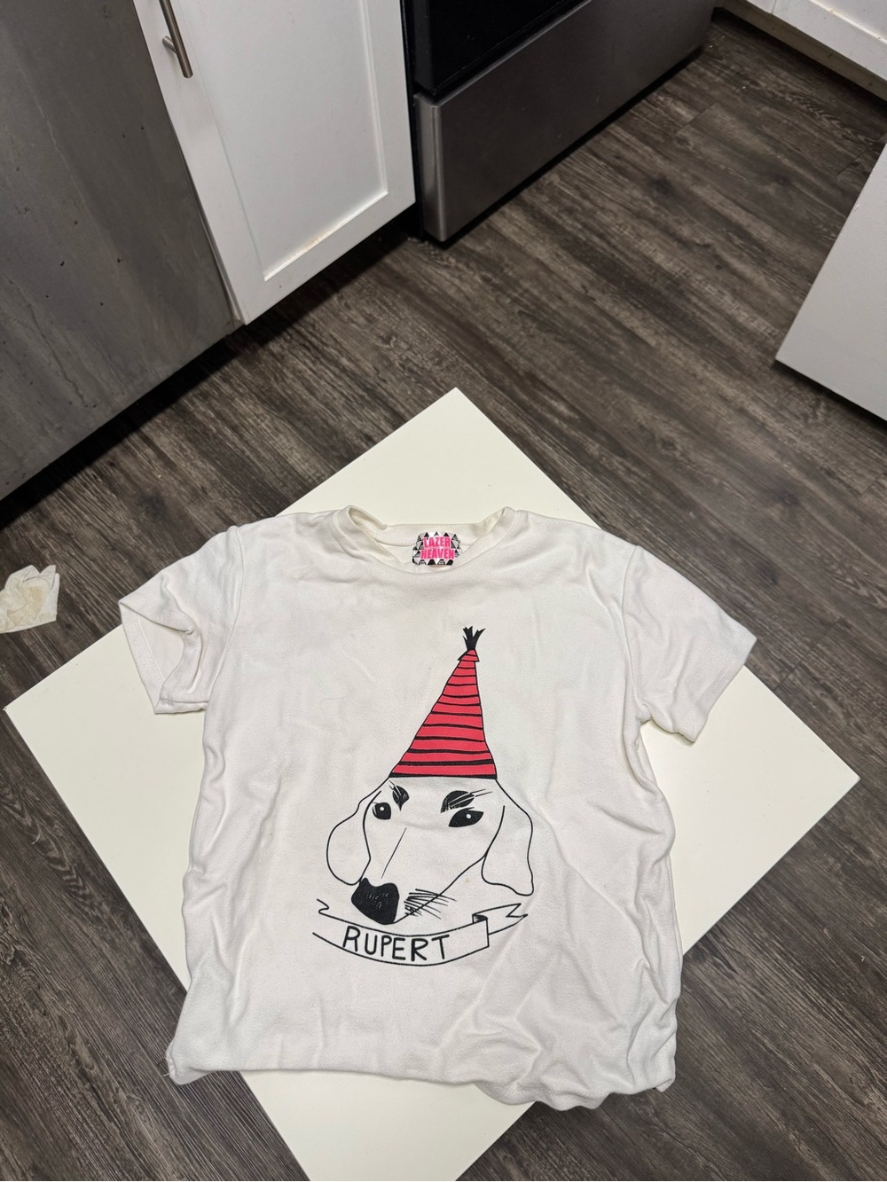 Rupert Graphic Tee - White with Red Accent
